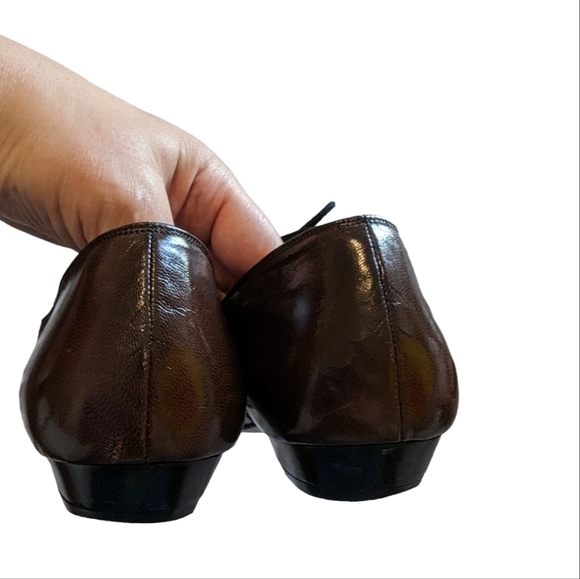 Lanvin vintage patent leather brown oxfords sz EU 38.5 - Picture 5 of 8